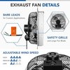 Ipower 12 Inch Shutter Exhaust Fan Aluminum with fan speed controller + Disposal Power Cord HIFANXEXHAUST12CT